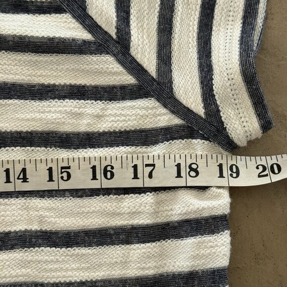 Max Studio Weekend Hoodie Dress Size M Striped Navy White Nautical Cover-up - Picture 10 of 11